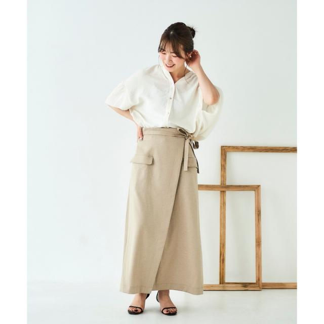 ルクールブラン（le．coeur blanc）/《手洗い可能》ラップライクフレアスカート