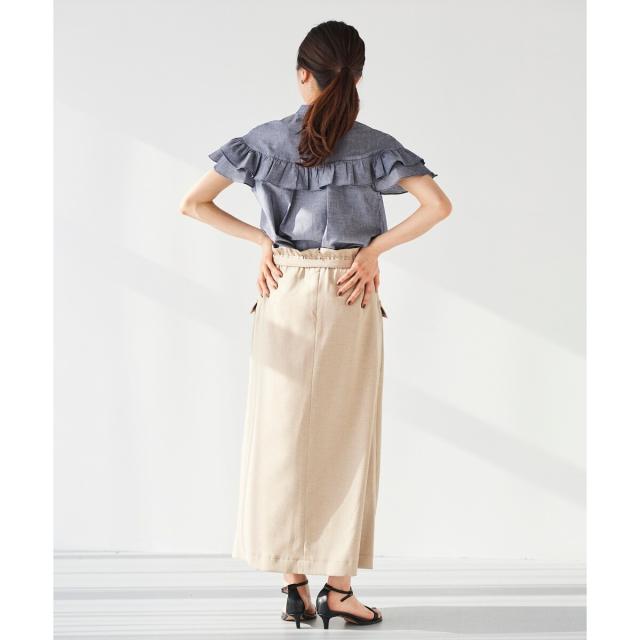 ルクールブラン（le．coeur blanc）/《手洗い可能》ラップライクフレアスカート