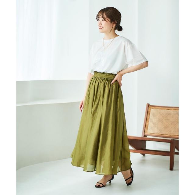 ルクールブラン（le．coeur blanc）/《手洗い可能》キリカエギャザースカート