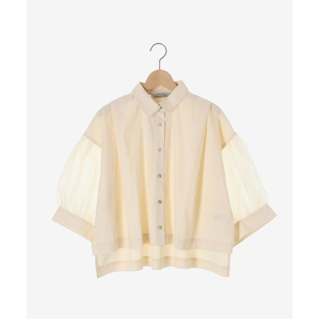 ルクールブラン（le．coeur blanc）/《手洗い可能》TORRAZZO DONNAオーガンジースリーブシャツ