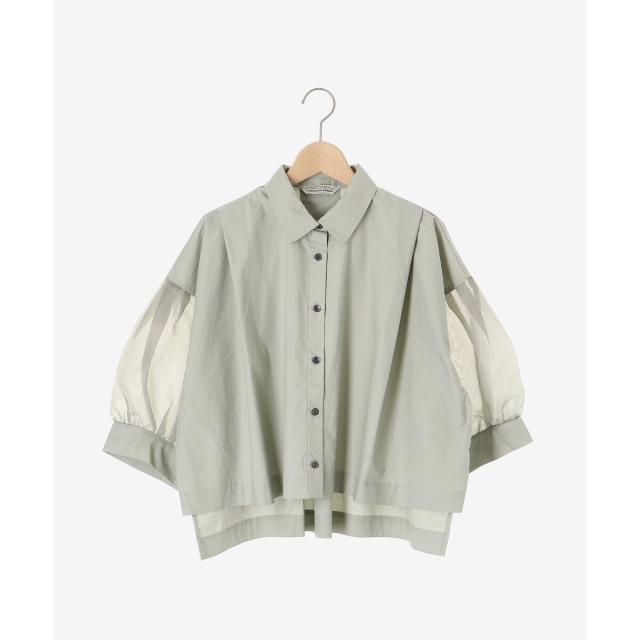 ルクールブラン（le．coeur blanc）/《手洗い可能》TORRAZZO DONNAオーガンジースリーブシャツ