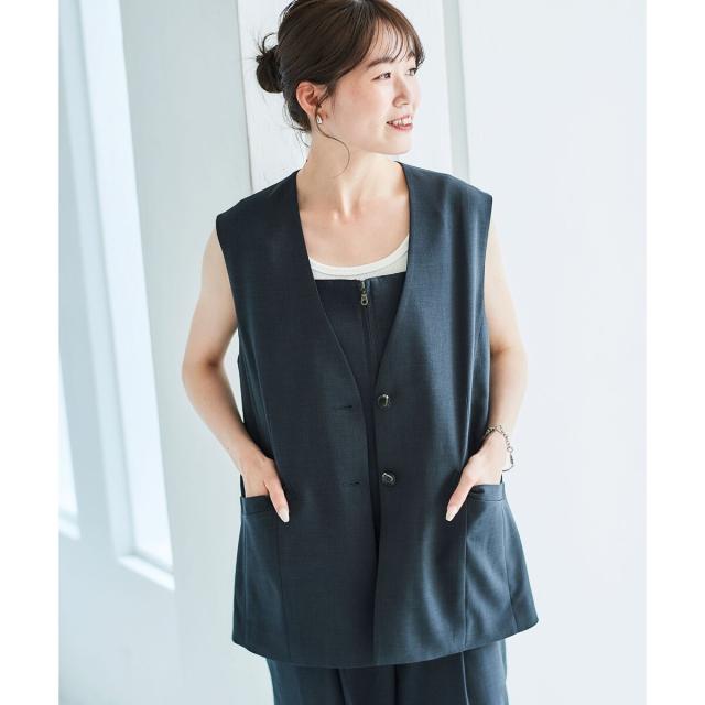 ルクールブラン（le．coeur blanc）/《手洗い可能》Vカラージレジャケット