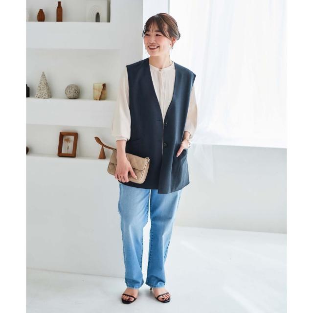 ルクールブラン（le．coeur blanc）/《手洗い可能》Vカラージレジャケット