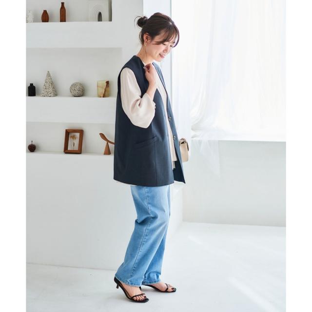 ルクールブラン（le．coeur blanc）/《手洗い可能》Vカラージレジャケット