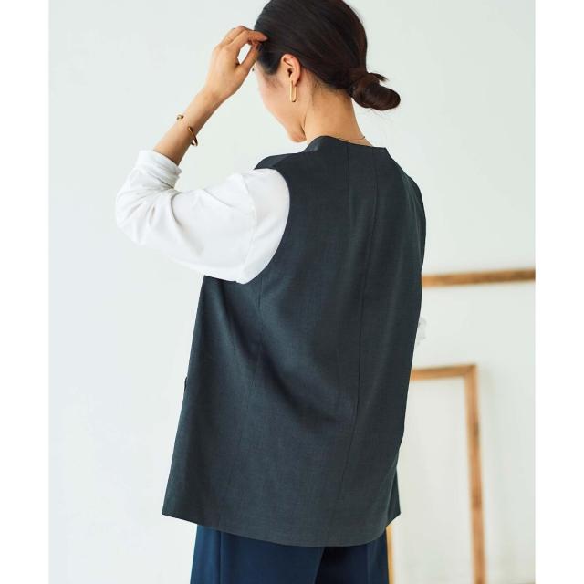 ルクールブラン（le．coeur blanc）/《手洗い可能》Vカラージレジャケット