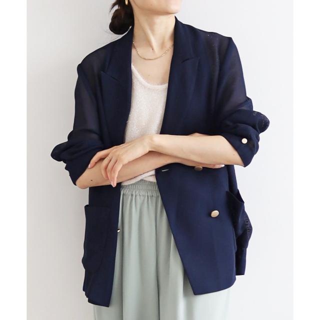 ルクールブラン（le．coeur blanc）/《手洗い可能》メッシュテーラードジャケット