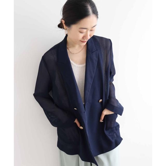 ルクールブラン（le．coeur blanc）/《手洗い可能》メッシュテーラードジャケット