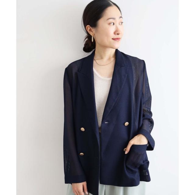 ルクールブラン（le．coeur blanc）/《手洗い可能》メッシュテーラードジャケット