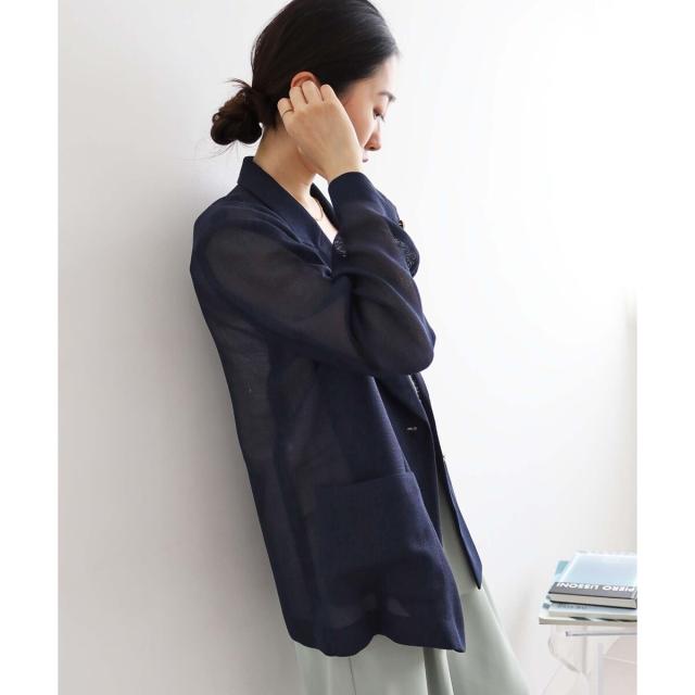 ルクールブラン（le．coeur blanc）/《手洗い可能》メッシュテーラードジャケット