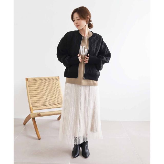 ルクールブラン（le．coeur blanc）/《手洗い可能》レースプリーツロングスカート