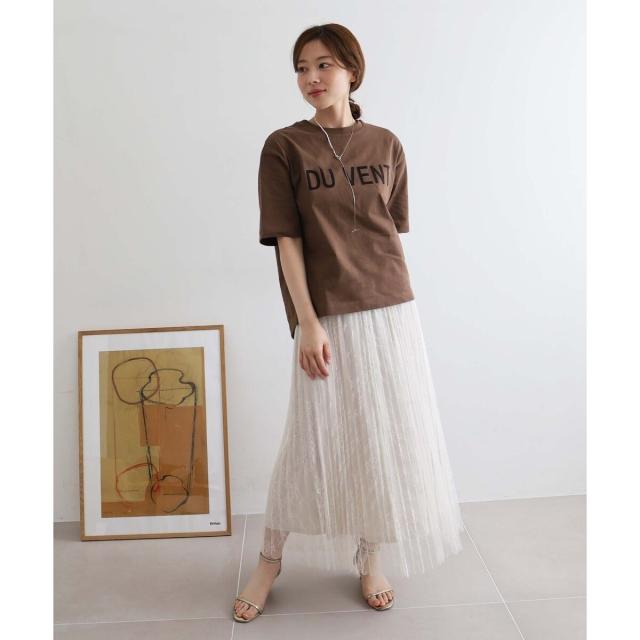 ルクールブラン（le．coeur blanc）/《手洗い可能》レースプリーツロングスカート