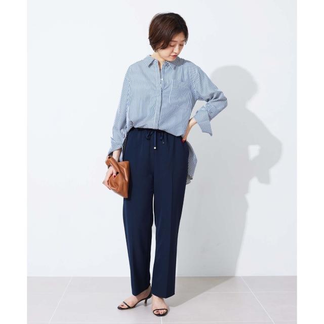 ルクールブラン（le．coeur blanc）/《手洗い可能》TORRAZZO DONNAストライプAラインシャツ