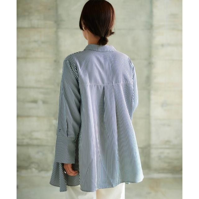 ルクールブラン（le．coeur blanc）/《手洗い可能》TORRAZZO DONNAストライプAラインシャツ