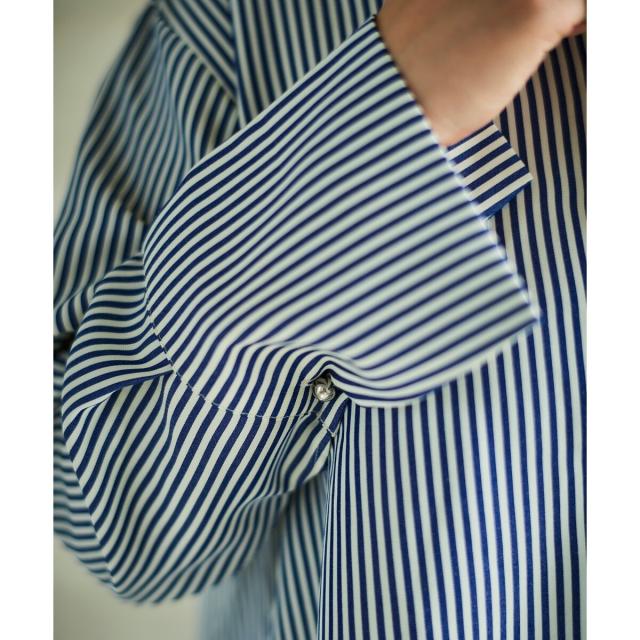 ルクールブラン（le．coeur blanc）/《手洗い可能》TORRAZZO DONNAストライプAラインシャツ