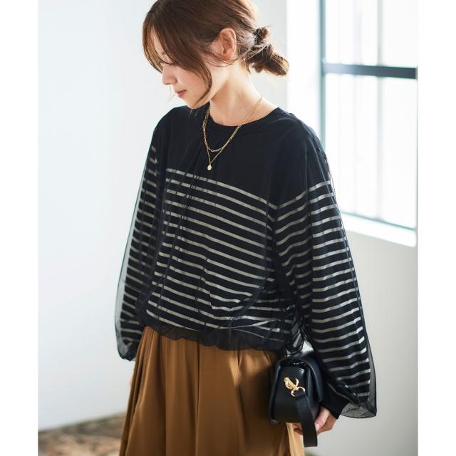 ルクールブラン（le．coeur blanc）/《手洗い可能》チュールギャザーレイヤードニットの通販は 5,643円