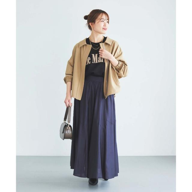 ルクールブラン（le．coeur blanc）/《手洗い可能》シルキーローンギャザースカート