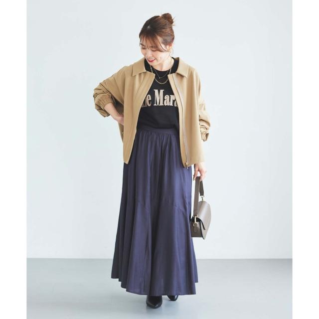 ルクールブラン（le．coeur blanc）/《手洗い可能》シルキーローンギャザースカート