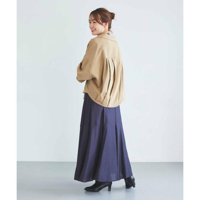 ルクールブラン（le．coeur blanc）/《手洗い可能》シルキーローンギャザースカート