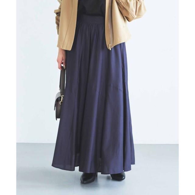 ルクールブラン（le．coeur blanc）/《手洗い可能》シルキーローンギャザースカート