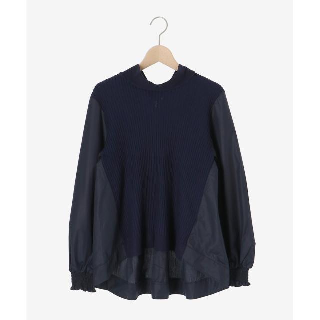 ルクールブラン（le．coeur blanc）/《手洗い可能》TORRAZZO DONNAニット×布帛ブラウス