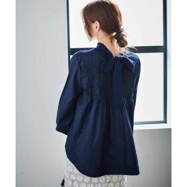 ルクールブラン（le．coeur blanc）/《手洗い可能》TORRAZZO DONNAニット×布帛ブラウス