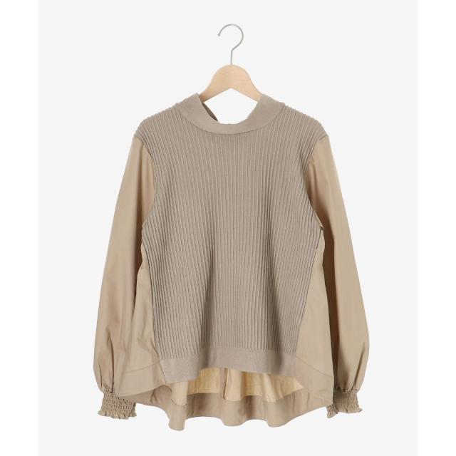 ルクールブラン（le．coeur blanc）/《手洗い可能》TORRAZZO DONNAニット×布帛ブラウス