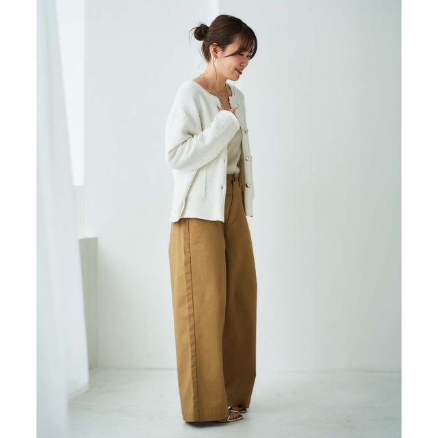 ルクールブラン（le．coeur blanc）/《手洗い可能》変わり編みニットジャケット