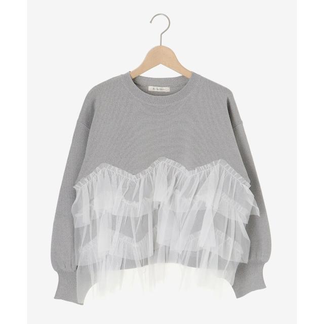 ルクールブラン（le．coeur blanc）/《手洗い可能》Perle Peche チュールキリカエニット