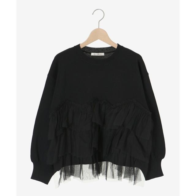 ルクールブラン（le．coeur blanc）/《手洗い可能》Perle Peche チュールキリカエニット