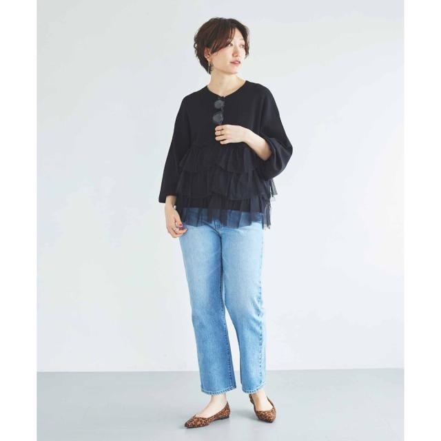 ルクールブラン（le．coeur blanc）/《手洗い可能》Perle Peche チュールキリカエニット