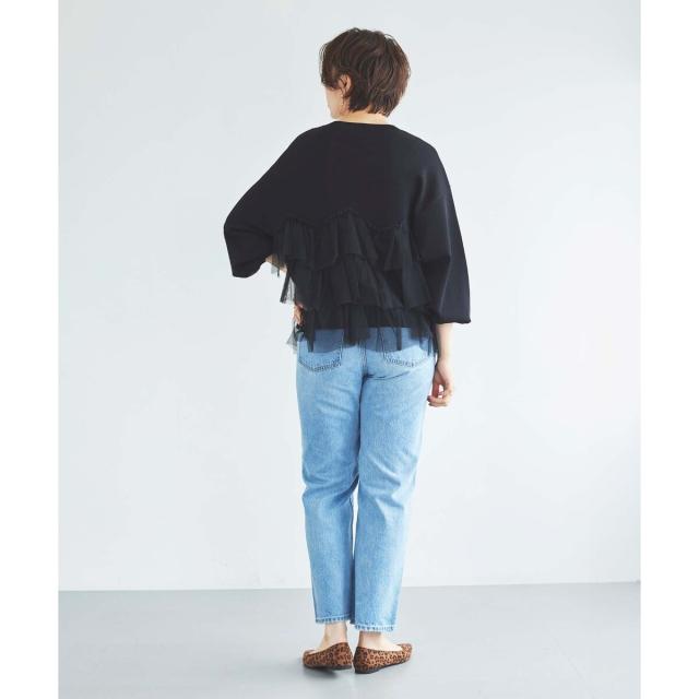 ルクールブラン（le．coeur blanc）/《手洗い可能》Perle Peche チュールキリカエニット