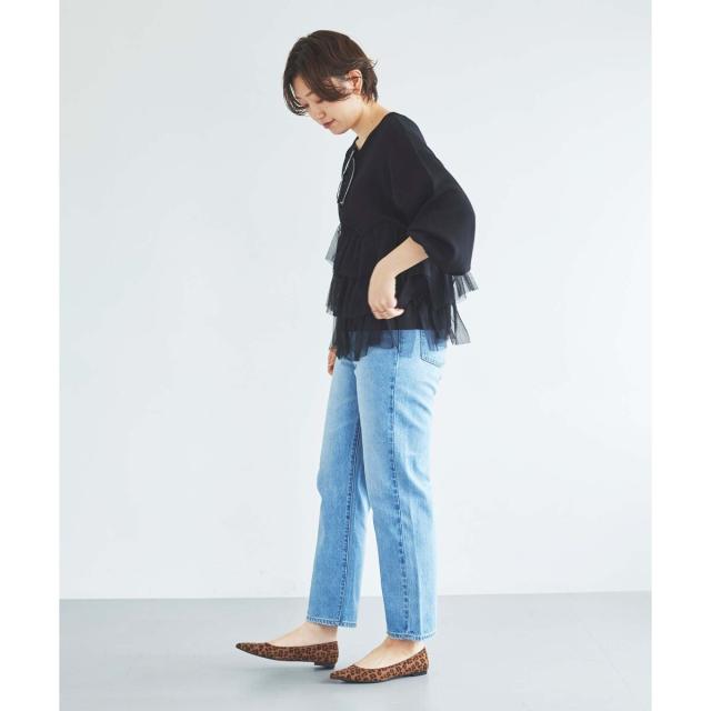 ルクールブラン（le．coeur blanc）/《手洗い可能》Perle Peche チュールキリカエニット