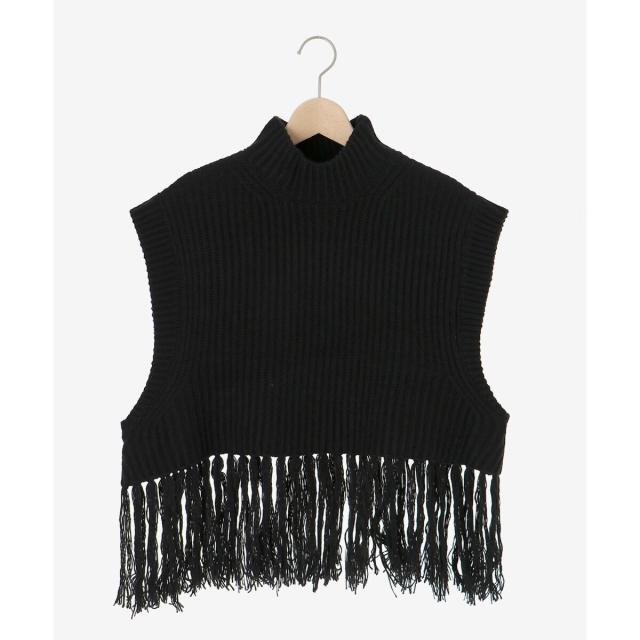 ルクールブラン（le．coeur blanc）/《手洗い可能》フリンジニットベスト