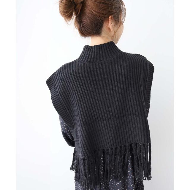 ルクールブラン（le．coeur blanc）/《手洗い可能》フリンジニットベスト