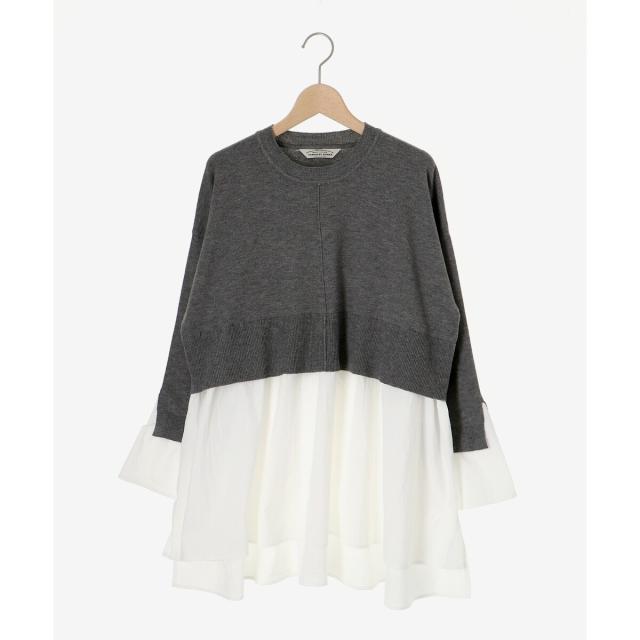 ルクールブラン（le．coeur blanc）/《手洗い可能》TORRAZZO DONNAニット×シャツチュニック