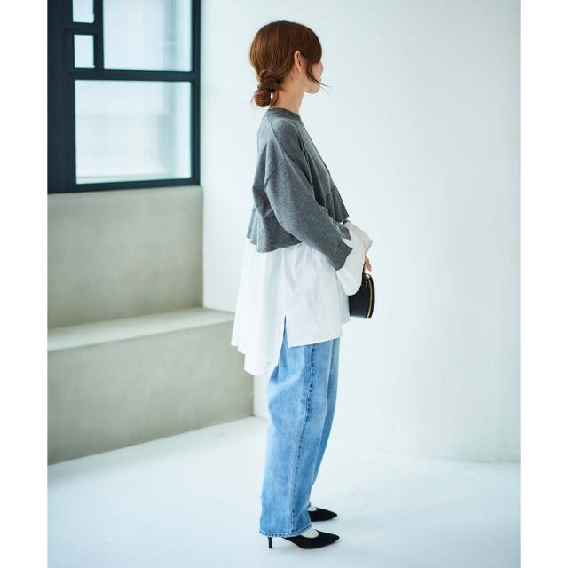 ルクールブラン（le．coeur blanc）/《手洗い可能》TORRAZZO DONNAニット×シャツチュニック