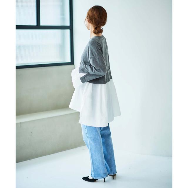 ルクールブラン（le．coeur blanc）/《手洗い可能》TORRAZZO DONNAニット×シャツチュニック