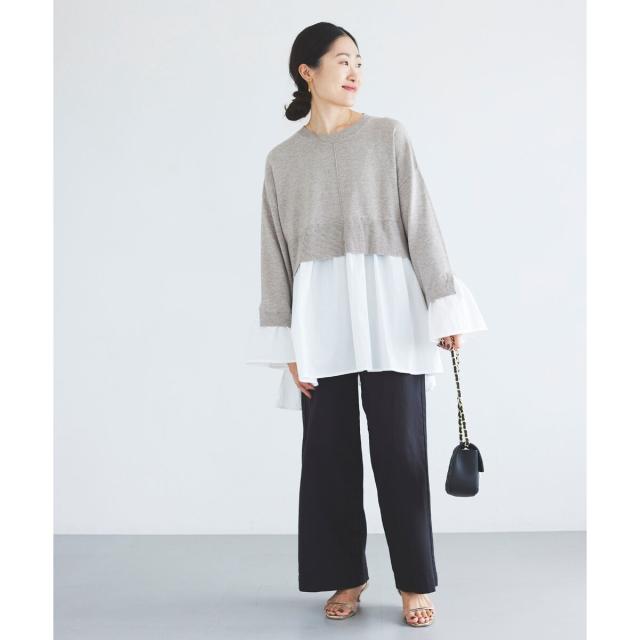 ルクールブラン（le．coeur blanc）/《手洗い可能》TORRAZZO DONNAニット×シャツチュニック