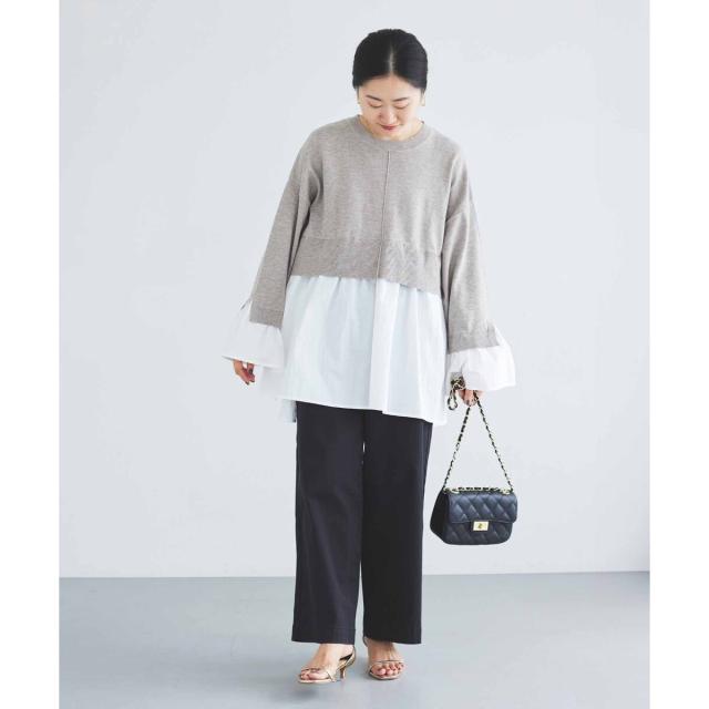 ルクールブラン（le．coeur blanc）/《手洗い可能》TORRAZZO DONNAニット×シャツチュニック