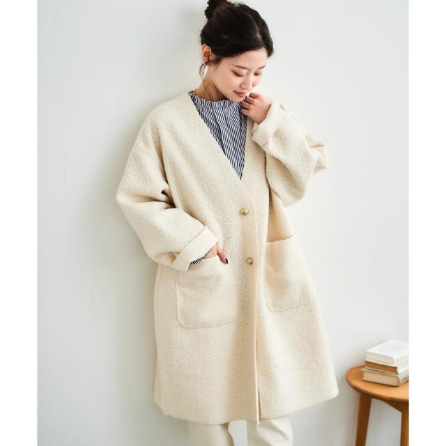 ルクールブラン（le．coeur blanc）/ブークレーノーカラーコート