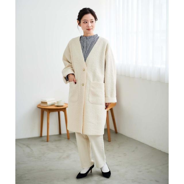 ルクールブラン（le．coeur blanc）/ブークレーノーカラーコート