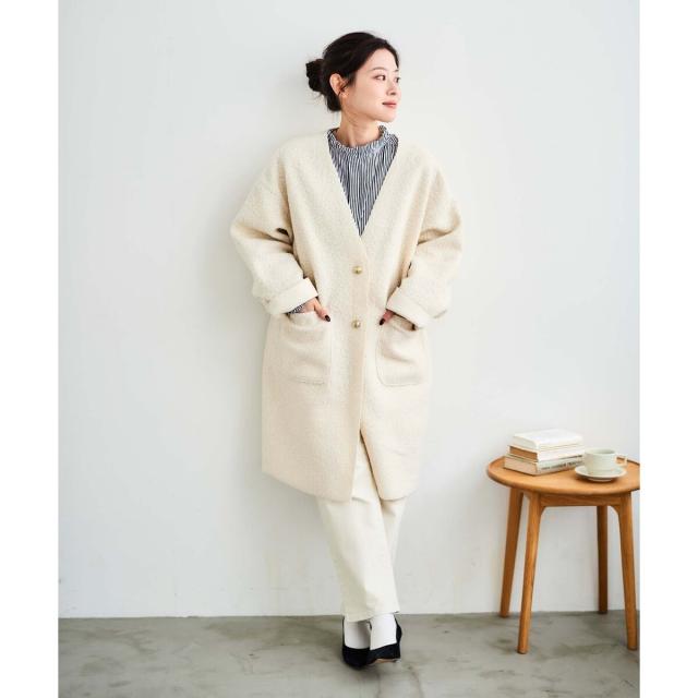 ルクールブラン（le．coeur blanc）/ブークレーノーカラーコート