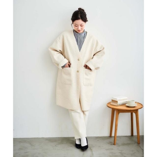 ルクールブラン（le．coeur blanc）/ブークレーノーカラーコート