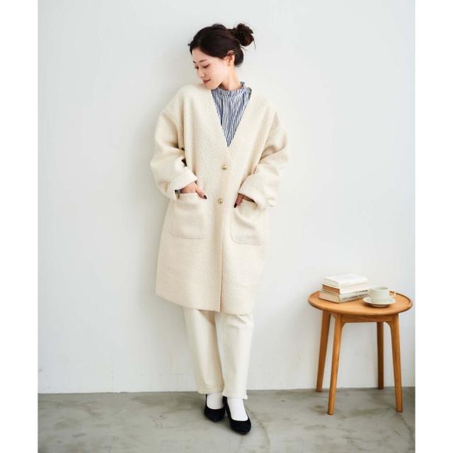 ルクールブラン（le．coeur blanc）/ブークレーノーカラーコート