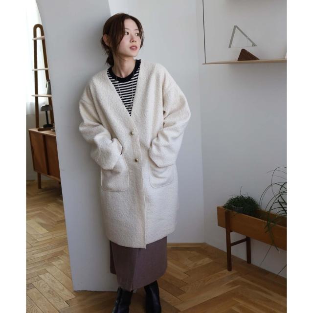 ルクールブラン（le．coeur blanc）/ブークレーノーカラーコート
