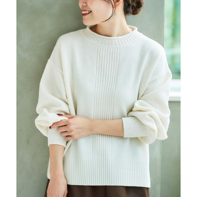ルクールブラン（le．coeur blanc）/《手洗い可能》ウォッシャブルウールボリュームスリーブニット