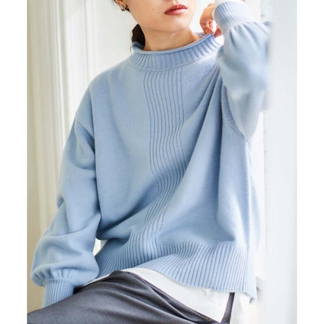 ルクールブラン（le．coeur blanc）/《手洗い可能》ウォッシャブルウールボリュームスリーブニット