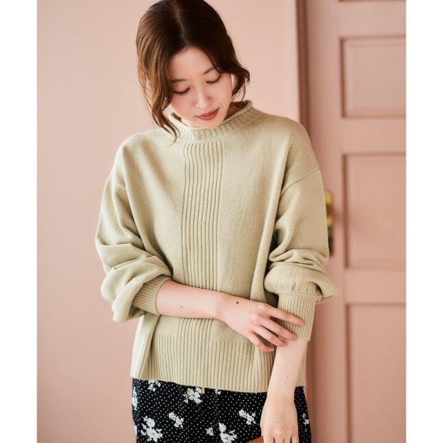 ルクールブラン（le．coeur blanc）/《手洗い可能》ウォッシャブルウールボリュームスリーブニット