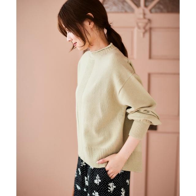 ルクールブラン（le．coeur blanc）/《手洗い可能》ウォッシャブルウールボリュームスリーブニット