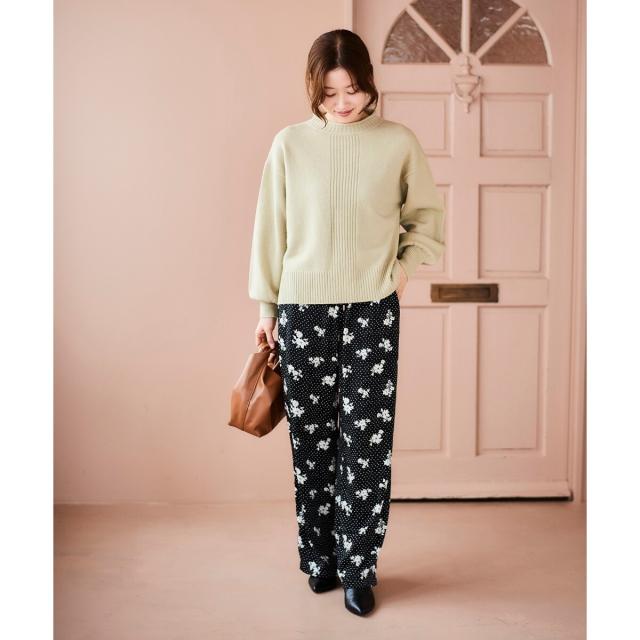 ルクールブラン（le．coeur blanc）/《手洗い可能》ウォッシャブルウールボリュームスリーブニット